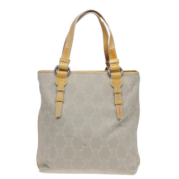 CELINE Macadam Canvas Tote Bag Yellow Light Blue - Picture 3 of 13